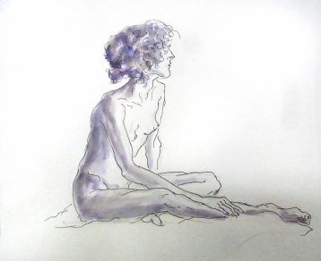 Irene - Zeichnung mit Fineliner, koloriert